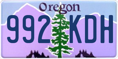 OR license plate 992KDH
