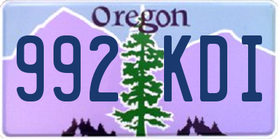 OR license plate 992KDI