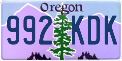 OR license plate 992KDK
