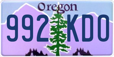 OR license plate 992KDO