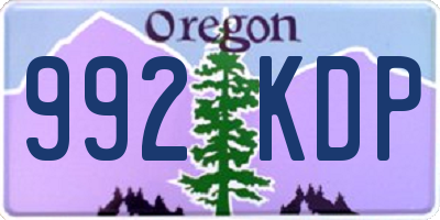 OR license plate 992KDP