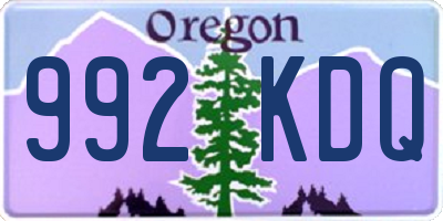 OR license plate 992KDQ