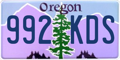 OR license plate 992KDS