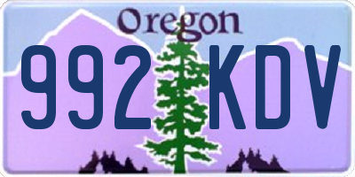 OR license plate 992KDV