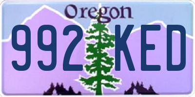 OR license plate 992KED