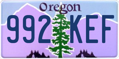 OR license plate 992KEF