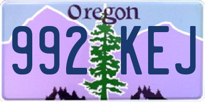OR license plate 992KEJ