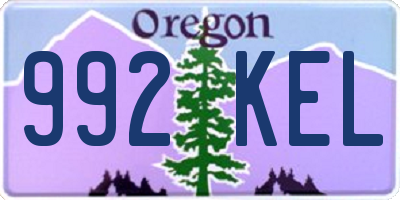 OR license plate 992KEL