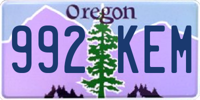 OR license plate 992KEM