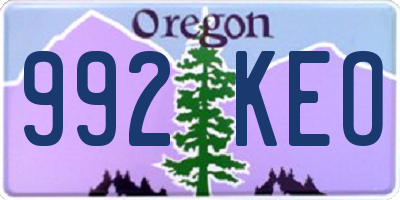 OR license plate 992KEO