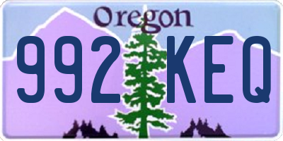 OR license plate 992KEQ