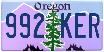 OR license plate 992KER