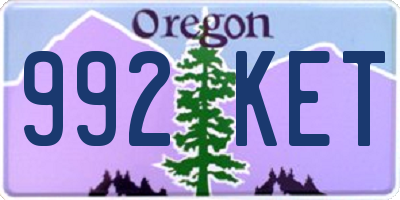 OR license plate 992KET