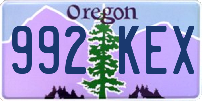 OR license plate 992KEX