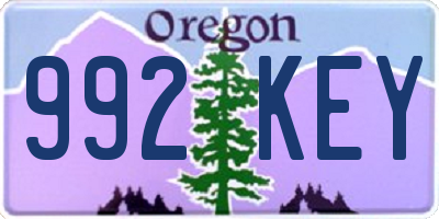 OR license plate 992KEY