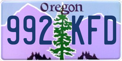 OR license plate 992KFD