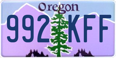 OR license plate 992KFF