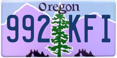 OR license plate 992KFI