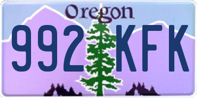 OR license plate 992KFK