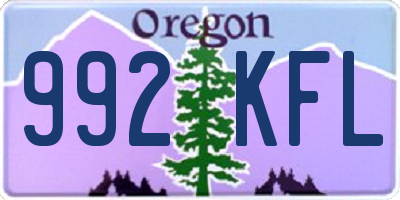 OR license plate 992KFL