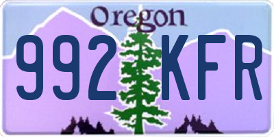 OR license plate 992KFR