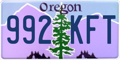 OR license plate 992KFT