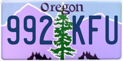 OR license plate 992KFU