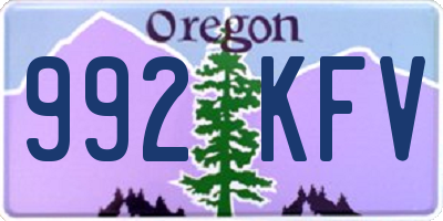 OR license plate 992KFV