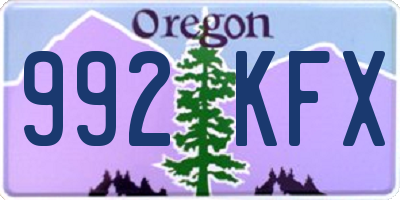 OR license plate 992KFX