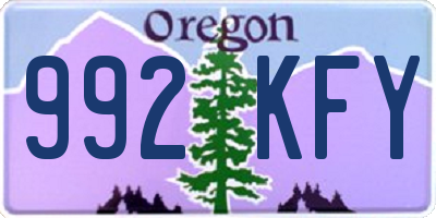 OR license plate 992KFY