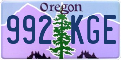 OR license plate 992KGE