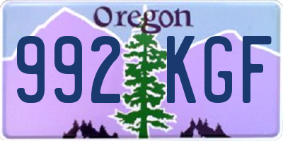 OR license plate 992KGF