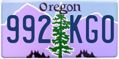 OR license plate 992KGO