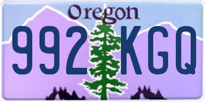 OR license plate 992KGQ