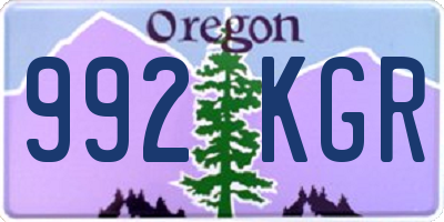 OR license plate 992KGR