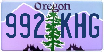 OR license plate 992KHG
