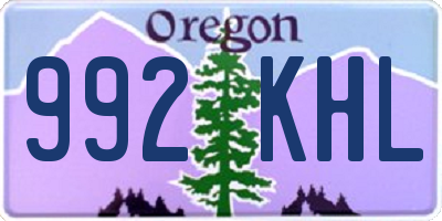 OR license plate 992KHL