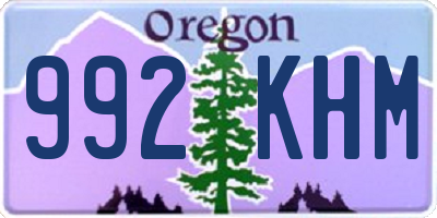 OR license plate 992KHM
