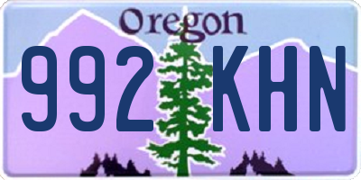 OR license plate 992KHN