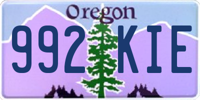 OR license plate 992KIE