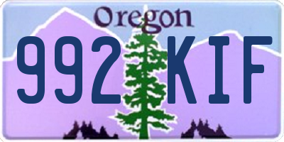 OR license plate 992KIF