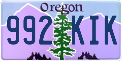 OR license plate 992KIK