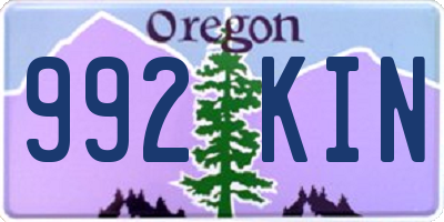 OR license plate 992KIN