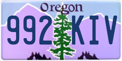 OR license plate 992KIV