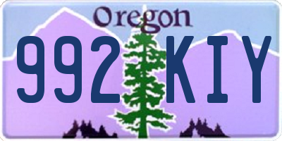 OR license plate 992KIY