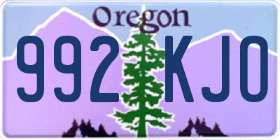 OR license plate 992KJO