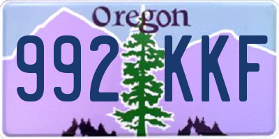 OR license plate 992KKF