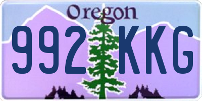 OR license plate 992KKG