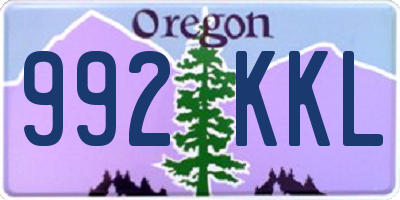 OR license plate 992KKL
