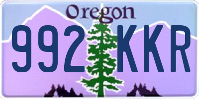 OR license plate 992KKR